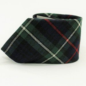 New Wool Tartan Necktie Tie MacKenzie Blue Green Red White Made in Scotland